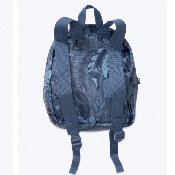 PINK RIPSTOP MINI BACKPACK NWT blue tropical flora - Picture 2 of 3